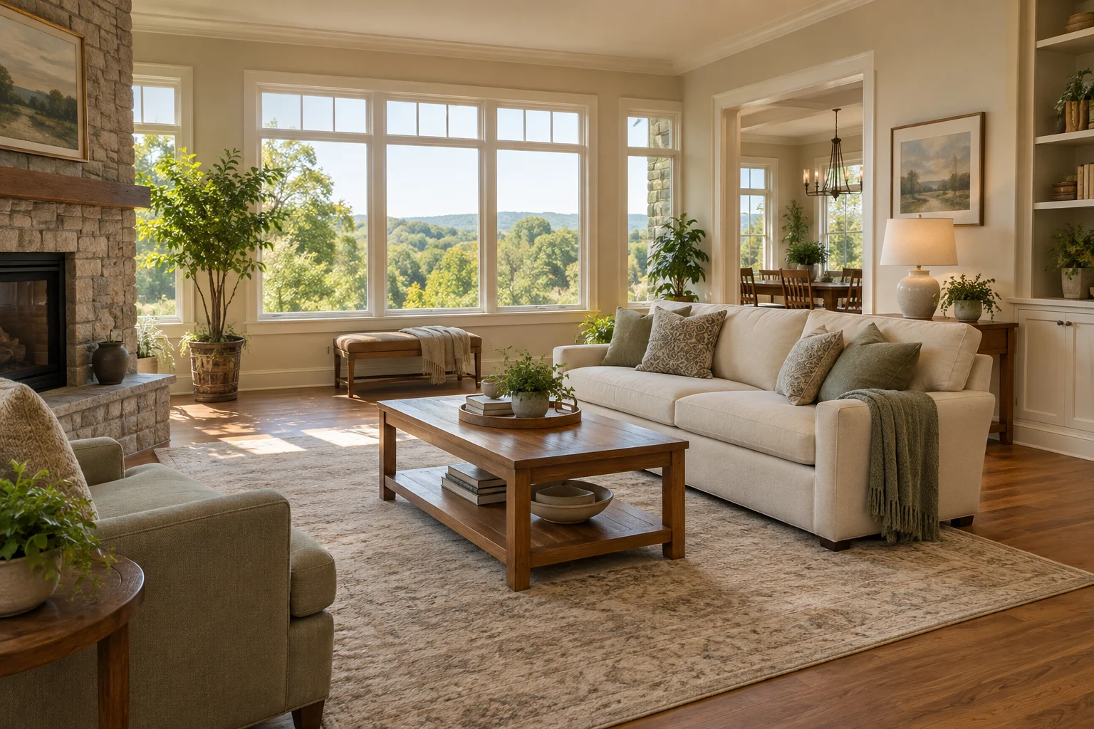Illustrative welcoming living room